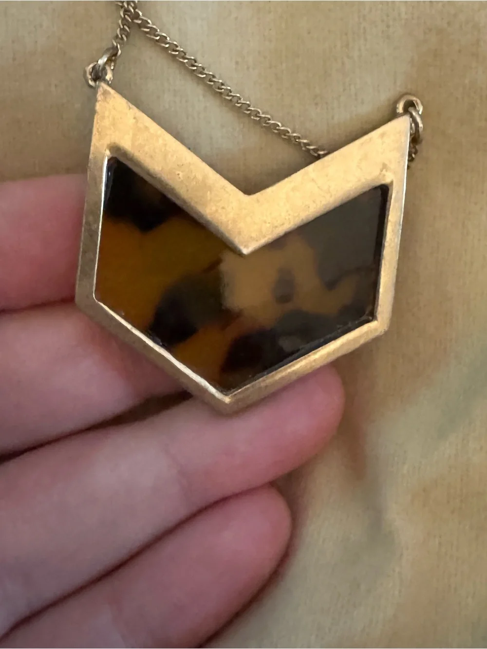 J. Crew Tortoise arrow pendant necklace